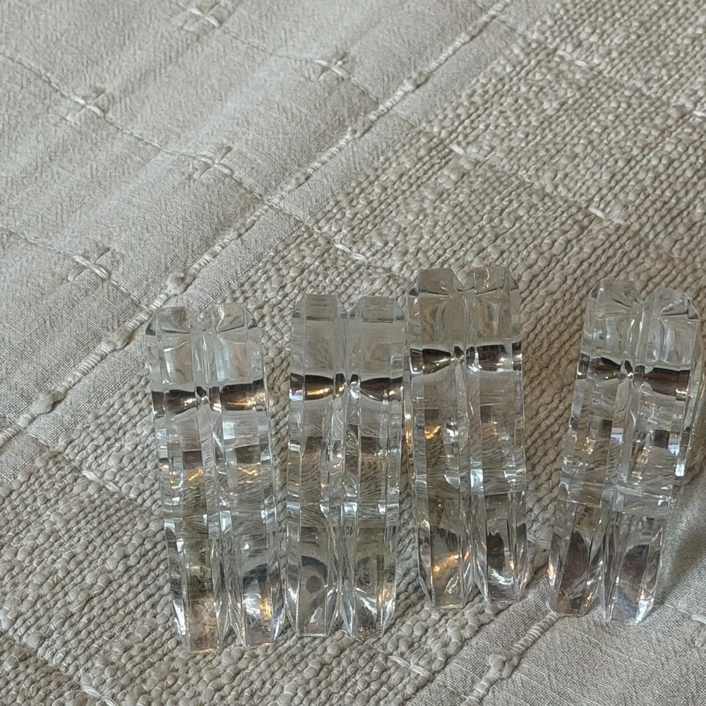 Triangle Lucite Napkin Rings set of 4